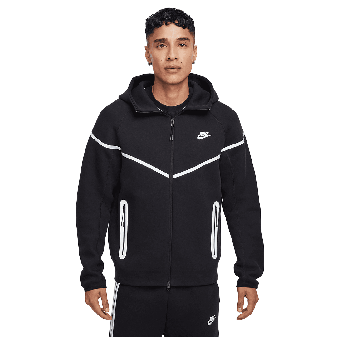 Black Tech Fleece Zip-Up Reflective